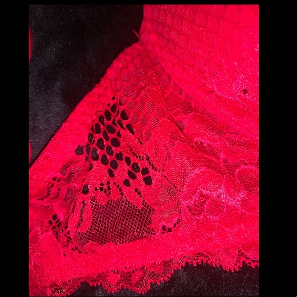Red Lace Push Up Bra - Picture 4 of 6